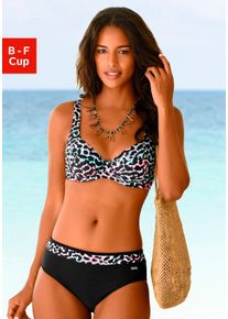 Venice Beach Damen Bügel-Bikini, schwarz, Gr. 36, gemustert, Polyamid, Bikini-Sets, mit aktuellem Look
