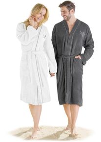 Bademantel Chiemsee, L:115cm in Gr. S, weiß, Baumwolle, Hausmäntel, "Chiemsee Bademantel Venice für Damen und Herren, ideal für Sauna & Spa",