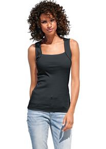 Heine Damen Shirttop, schwarz, Gr. 46, unifarben, 100% Baumwolle, Tops