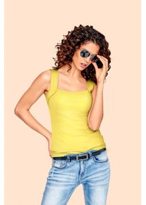 Heine Damen Shirttop, gelb, Gr. 44, unifarben, 100% Baumwolle, Tops