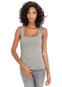 Heine Damen Shirttop, grau, Gr. 44, unifarben, 95% Baumwolle, 5% Viskose, Tops
