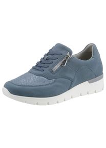 Waldläufer WALDLÄUFER Damen Schnürschuh "K-RAMONA-Soft", Gr. 4, blau, Nubukleder, Textil, sportlich, Schuhe, Freizeitschuh, Halbschuh mit Orthotritt-Ausrüstung,