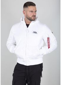 Herren Bomberjacke "MA-1 ZH Back Print", weiß, modisch, Gr. L, Alpha Industries, bedruckt, Web, Obermaterial: 100% Nylon. Futter: 100% Nylon. Kapuze: