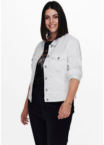 Only CARMAKOMA Damen Jeansjacke "CARWESPA LS JACKET", weiß, casual, Gr. 48, used, Denim/Jeans, Obermaterial: 79% Baumwolle, 20% Polyester, 1%