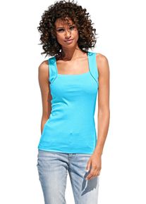 Heine Damen Shirttop, blau, Gr. 40, unifarben, 100% Baumwolle, Tops