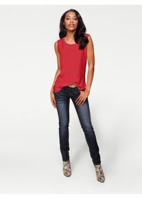 Heine Damen Shirttop, rot, Gr. 40, unifarben, 95% Viskose, 5% Elasthan, Webware:100% Viskose, Tops