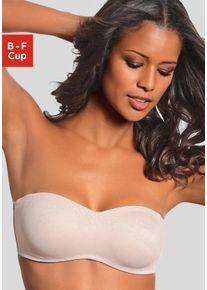 Lascana Damen T-Shirt-BH, Gr. 95, braun, Microtouch, Obermaterial: 85% Polyamid, 15% Elasthan, Basic, BHs, ohne Schale mit abnehmbaren Trägern, Basic