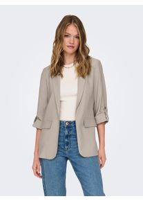 Only Damen Longblazer "ONLARIS LIFE 3/4 LOOSE BLAZER CC TLR", beige, modisch, Gr. 36, unifarben, Web, Obermaterial: 93% Viskose, 7% Polyester, Blazer