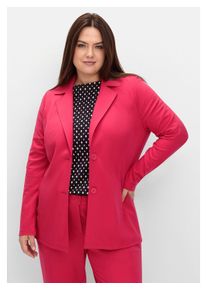 sheego Damen Sweatblazer "Große Größen", pink, klassisch, Gr. 46, unifarben, Obermaterial: 60% Viskose, 35% Polyamid, 5% Elasthan, Blazer, aus