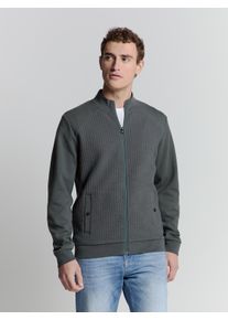 NO EXCESS Herren Sweater "NO EXCESS Jacquard sweatshirt mit Vollreißverschluss", grau, Gr. XXXL, 64% Polyester, 35% Baumwolle, 1% Elasthan,