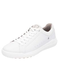 RIEKER SPORT Herren Sneaker, Gr. 46, weiß, Leder, Textil, sportlich, Schuhe, mit gepolstertem Schaftrand, Freizeitschuh, Halbschuh, Schnürschuh