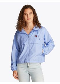 Tommy Jeans Damen Windbreaker "TJW ESSENTIAL WINDBREAKER EXT", blau, casual, Gr. XXL, unifarben, Web, Obermaterial: 100% Polyester, Jacken, mit