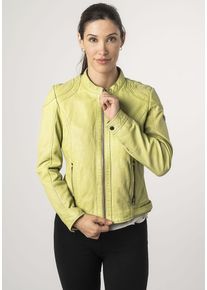 Mauritius Damen Lederjacke "MWAdila", grün, modisch, Gr. M, unifarben, Obermaterial: 100% Schafsleder. Futter: 100% Baumwolle. Ärmelfutter: 100%
