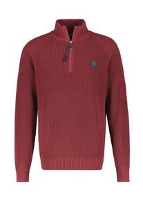 Lerros Herren Troyer, rot, casual, Gr. XXL, unifarben, Rippstrick, Obermaterial: 100% Baumwolle, Pullover, mit Logostickerei