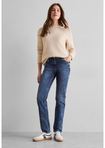 Cecil Damen Straight-Jeans, blau, casual, Gr. 29, unifarben, Jeans, 69% Baumwolle, 29% Polyester, 2% Elasthan, Jeans, mit Stretchanteil