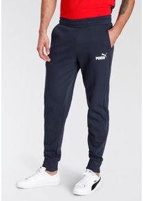 Puma Herren Trainingshose "ESS LOGO PANTS FL CL", blau, sportlich, Gr. S, unifarben, Fleece, Obermaterial: 66% Baumwolle, 34% Polyester, Hosen