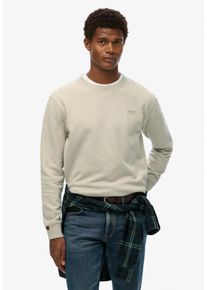 Superdry Herren Sweatshirt "ESSENTIAL LOGO CREW SWEATSHIRT", beige, modisch, Gr. L, unifarben, Sweatware, Obermaterial: 80% Baumwolle, 20% Polyester,