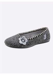 THIES Damen Hausschuh, Gr. 36, grau, Polyester, modisch, Schuhe