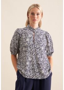 Seidensticker Damen Shirtbluse "Schwarze Rose", blau, Gr. 42, geblümt, 100% Viskose, Blusen, Kurzarm Rundhals Floral