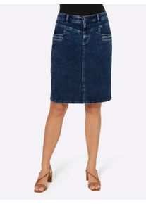 Heine Damen Jeansrock, blau, Gr. 48, unifarben, 98% Baumwolle, 2% Elasthan, Röcke