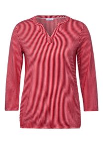Cecil Damen 3/4-Arm-Shirt, rot, casual, Gr. S, gestreift, Jersey, Obermaterial: 67% Baumwolle, 33% Polyester, Shirts, im Tunika-Look, mit