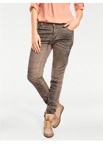 Heine Damen Boyfriend-Hose, grau, Gr. 20, unifarben, 98% Baumwolle, 2% Elasthan, Hosen