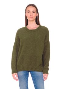 Damen Strickpullover "Daisy", grün, casual, Gr. L, Le Temps Des Cerises, unifarben, 100% Polyester, Pullover, mit modischen Knöpfen