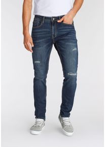 AJC Herren Straight-Jeans, blau, Basic, Gr. 31, Destroyed-Effekte, Abriebeffekte, unifarben, Denim/Jeans, Obermaterial: 73% Baumwolle, 24% Polyester,