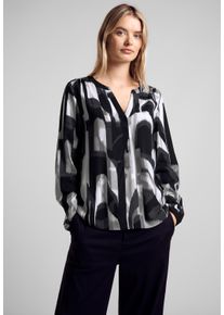 Street One Damen Langarmbluse, schwarz, casual, Gr. 34, bedruckt, Stoff, 100% Viskose, Blusen, aus softer Viskose