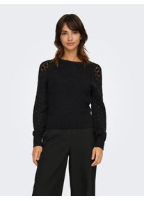 Only Damen Strickpullover "ONLMIAMI LS O-NECK CC KNT", schwarz, modisch, Gr. S, unifarben, Strick, Obermaterial: 70% Polyacryl, 30% Nylon, Pullover