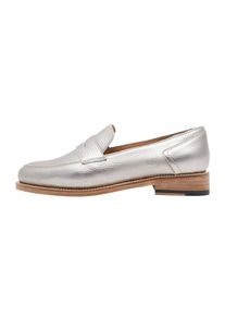 Henry Stevens Damen Loafer "Lee PL", Gr. 39,5, silber, Leder, elegant, Schuhe