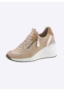 Casual Looks Damen Sneaker, Gr. 36, beige, Veloursleder, sportlich, Schuhe