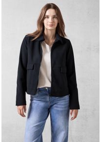 Cecil Damen Kurzjacke, blau, casual, Gr. XXL, unifarben, Stoff, 90% Polyester, 10% Viskose, Jacken, mit Kragen
