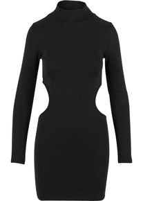 Urban Classics Damen Shirtkleid "Urban Classics Ladies Cut Out Mini Dress", schwarz, klassisch, Gr. L, unifarben, 60% Baumwolle, 40% Polyester,