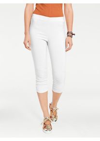 Heine Damen Caprihose, weiß, Gr. 46, unifarben, 70% Viskose, 25% Polyamid, 5% Elasthan, Hosen