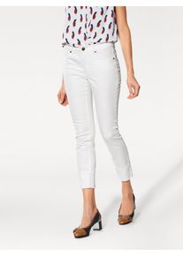Heine Damen 7/8-Jeans, weiß, Gr. 44, unifarben, 98% Baumwolle, 2% Elasthan, Miedereinsatz:15% Elasthan, 85% Polyamid, Jeans