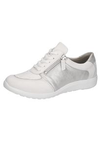 Waldläufer WALDLÄUFER Damen Schnürschuh "M-IRA", Gr. 3,5, silber, Nappaleder, Textil, sportlich, Schuhe, Sneaker, Halbschuh, Komfortschuh in Extraweite M