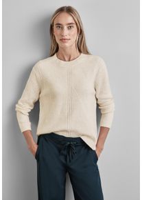 Street One Damen Strickpullover, beige, casual, Gr. 46, unifarben, Web, Stoff, 37% Baumwolle, 34% Polyacryl, 26% Polyester, 3% Elasthan, Pullover,