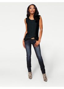 Heine Damen Shirttop, schwarz, Gr. 46, unifarben, 95% Viskose, 5% Elasthan, Webware:100% Viskose, Tops