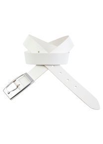 Laura Scott Damen Ledergürtel, weiß, modisch, Gr. 85, unifarben mit Farbeinsatz, Rindsleder, Gürtel, für Damen im feminin zeitlosem Design - NEW -