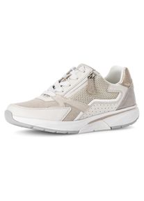 Damen Keilsneaker, Gabor Rollingsoft, Gr. 36, beige, Veloursleder, Ziegenleder, Textil, sportlich, Schuhe, mit OPTIFIT-Wechselfußbett, Freizeitschuh,