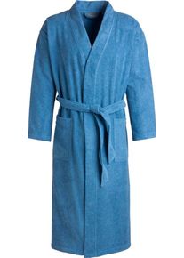 Unisex-Bademantel Egeria, L:120cm in Gr. S, blau, Walkfrottee, Hausmäntel, "Topas, ideal für Sauna & Spa, Hotelbademantel, Morgenmantel", für Damen &
