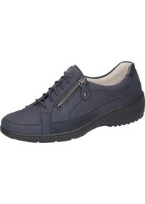 Waldläufer WALDLÄUFER Damen Schnürschuh "KYA", Gr. 5,5, blau, Nubukleder, sportlich, Schuhe, in Komfortweite K = extraweit, Freizeitschuh, Halbschuh, Schnürschuh