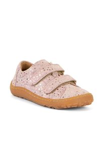 froddo Kinder Klettschuh "Barefoot Base", Gr. 22, rosa, Leder, metallic, festlich, Schuhe, Konfirmationsschuh, Barfußschuh mit Metallic-Dots verziert