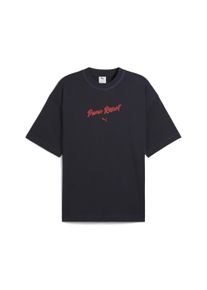 Puma Herren T-Shirt "PREMIUM ESS Oversized Graphic T-Shirt Erwachsene", blau, Gr. L, bedruckt, 100% Baumwolle, Shirts