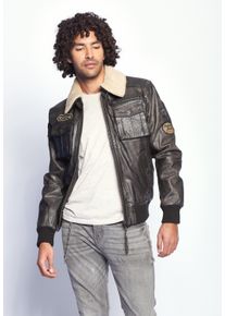 Mustang Herren Lederjacke "Karlstad", braun, Gr. 7XL, Obermaterial: 100% Leder, Rind / Pelzimitat: 100% Polyester / Futter: 100% Polyester /