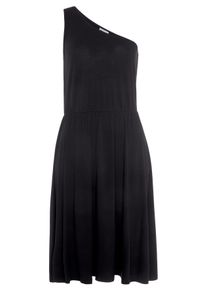 Lascana Damen One-Shoulder-Kleid, schwarz, casual, Gr. 34, unifarben, Jersey, Obermaterial: 95% Viskose, 5% Elasthan, Kleider, luftiges Sommerkleid,
