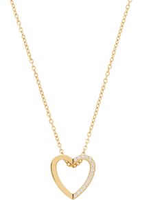 Leonardo Damen Kette mit Anhänger "Halskette Dolores, 024914, 024915", Edelstahl, L: 50cm B: 2mm, gold, Edelstahl, B:2mm, Halsketten, mit Zirkonia