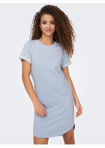 Jacqueline de Yong JDY Damen Jerseykleid "JDYIVY S/S DRESS JRS NOOS", blau, modisch, Gr. XS, unifarben, Jersey, Obermaterial: 62% Baumwolle, 38% Polyester, Kleider