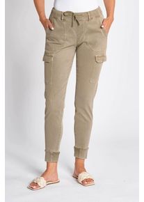Zhrill Damen Cargohose "DAISEY", grün, casual, Gr. XXL, Web, Obermaterial: 53% Lyocell, 43% Baumwolle, 4% Elasthan, Hosen, mit Strass-Steinen